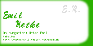 emil metke business card